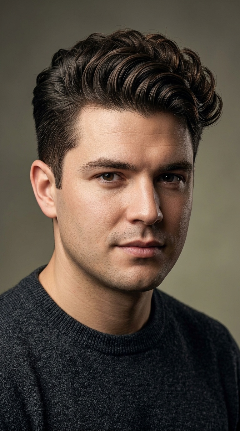 Wavy Quiff for Thick Hair