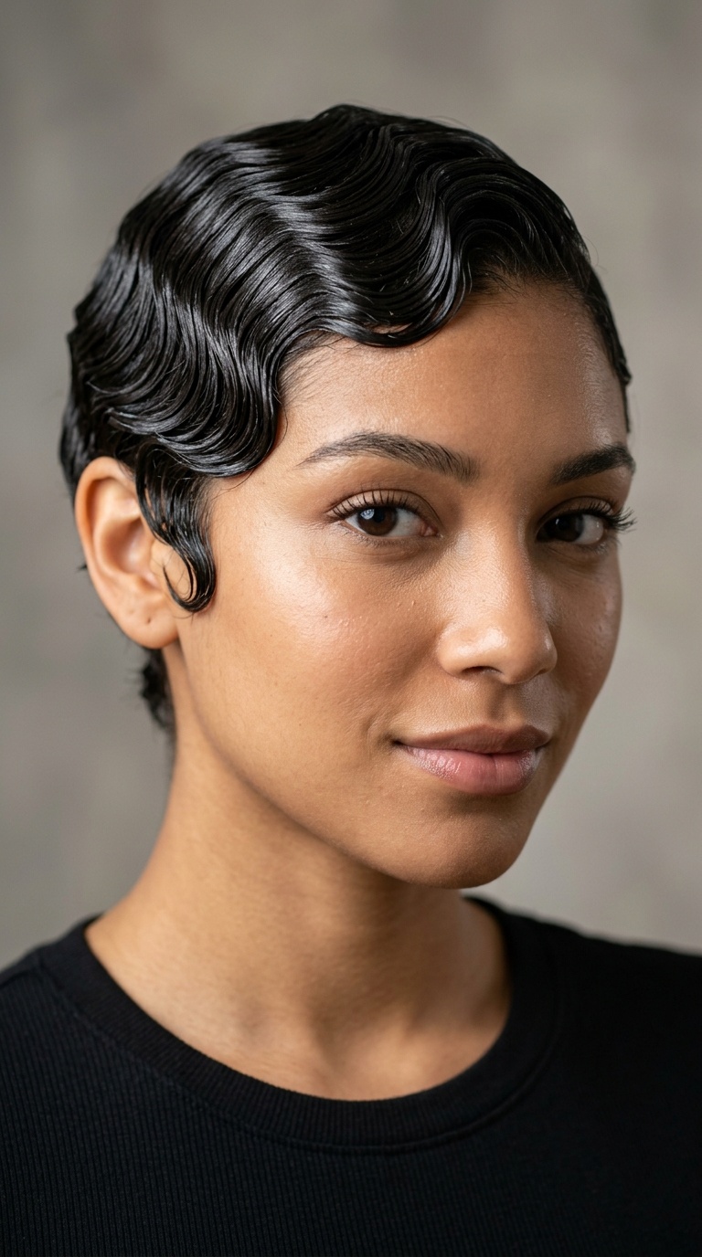 Wet-Look Finger Waves