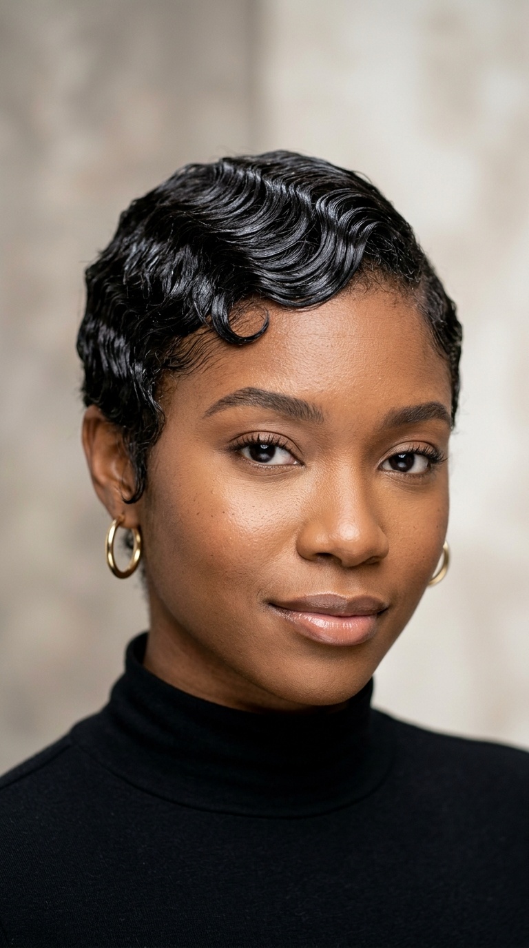 Wet-Look Finger Waves
