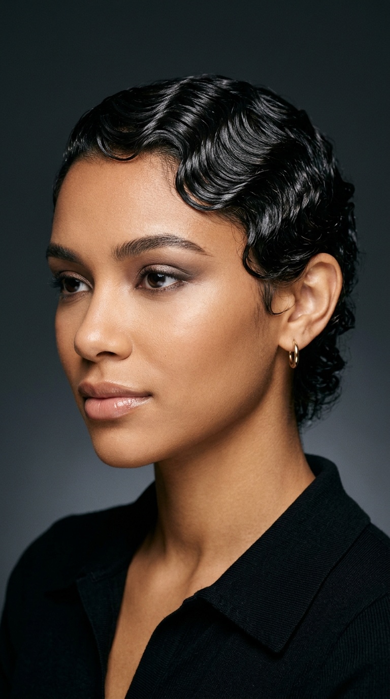 Wet-Look Finger Waves