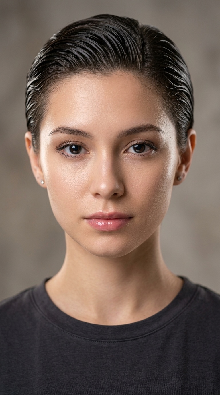 Wet Look Slick Back