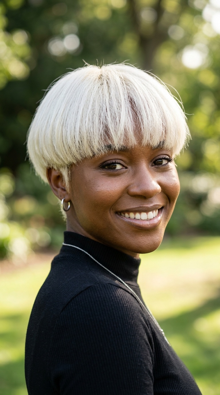 White Blonde Bowl Cut