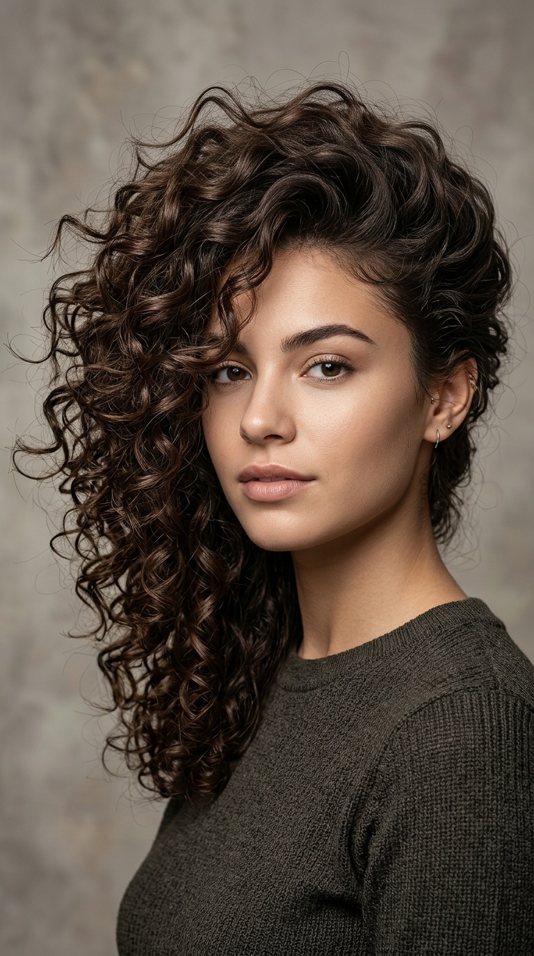 Wild Side-Swept Curls