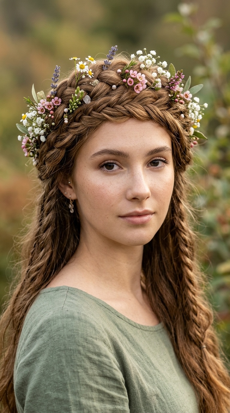 Wildflower Embedded French Crown