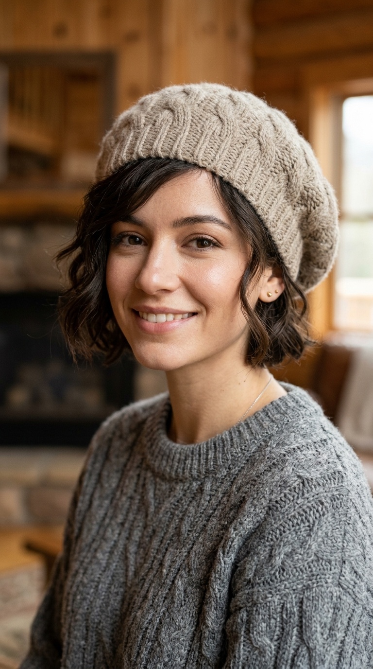 Winter Beret with Soft Waves