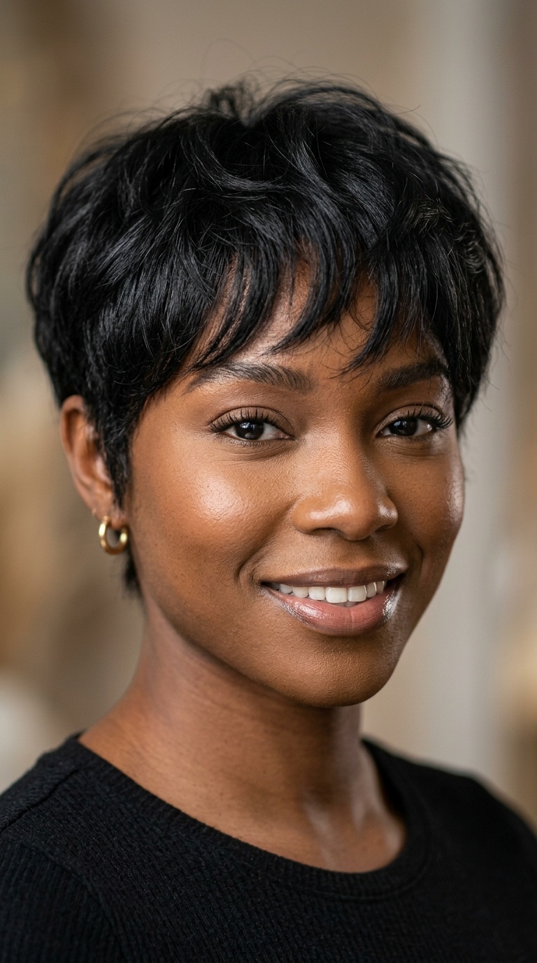 Wispy Bangs Pixie Cut