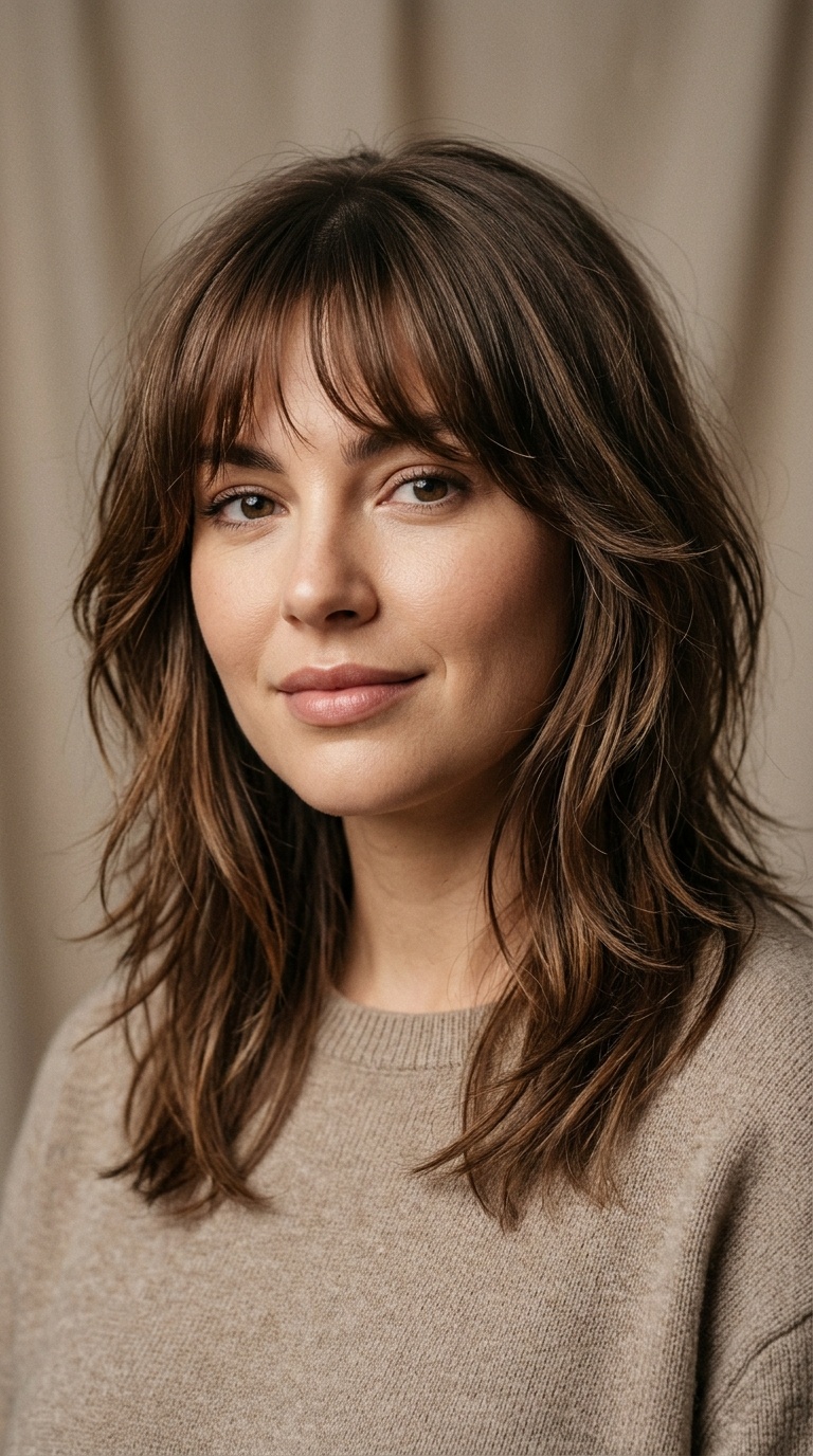 Wispy Bangs with Face-Framing Tendrils