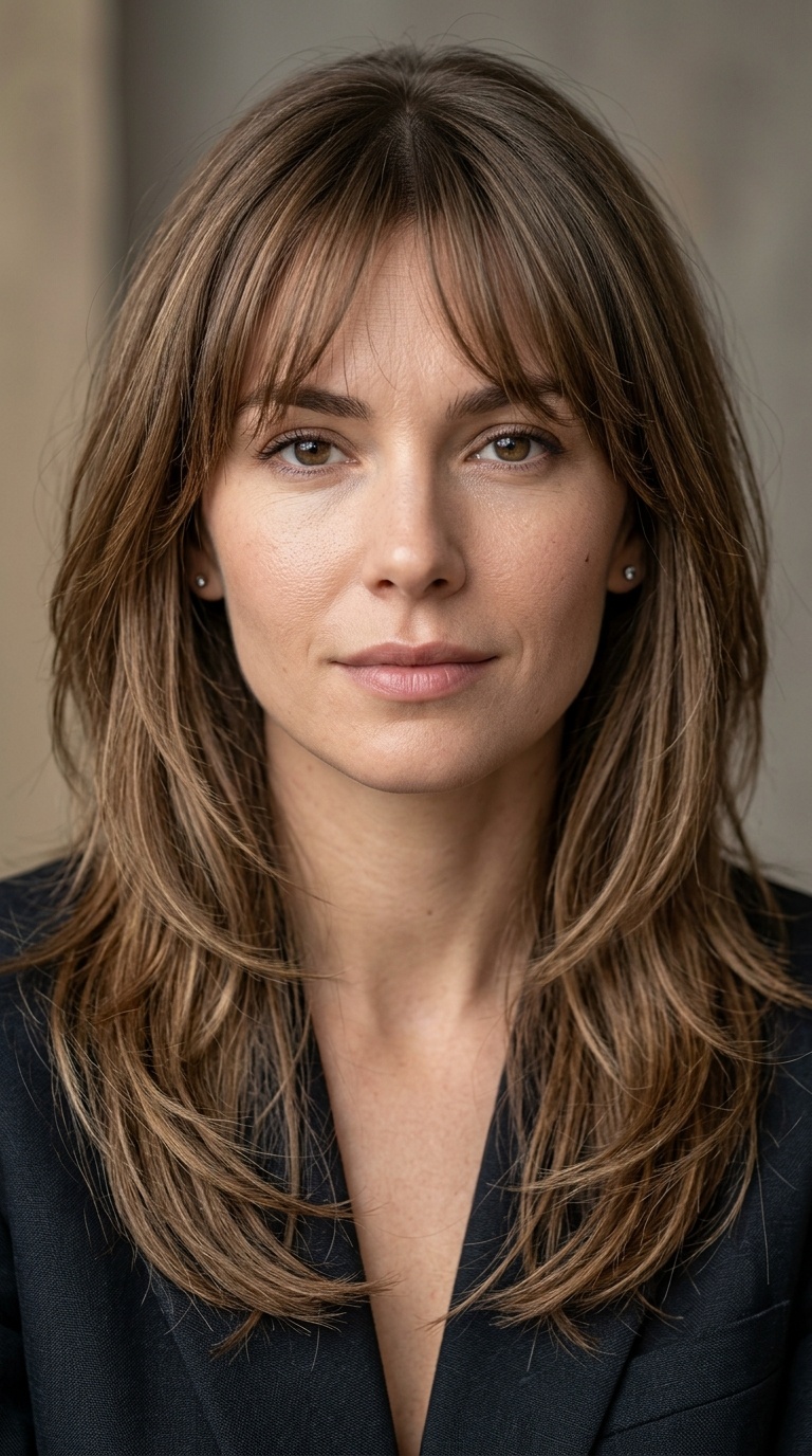 Wispy Bangs with Long Layers