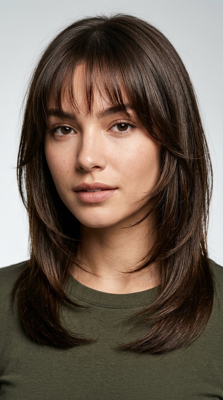 Wispy Bangs with Sleek Layers