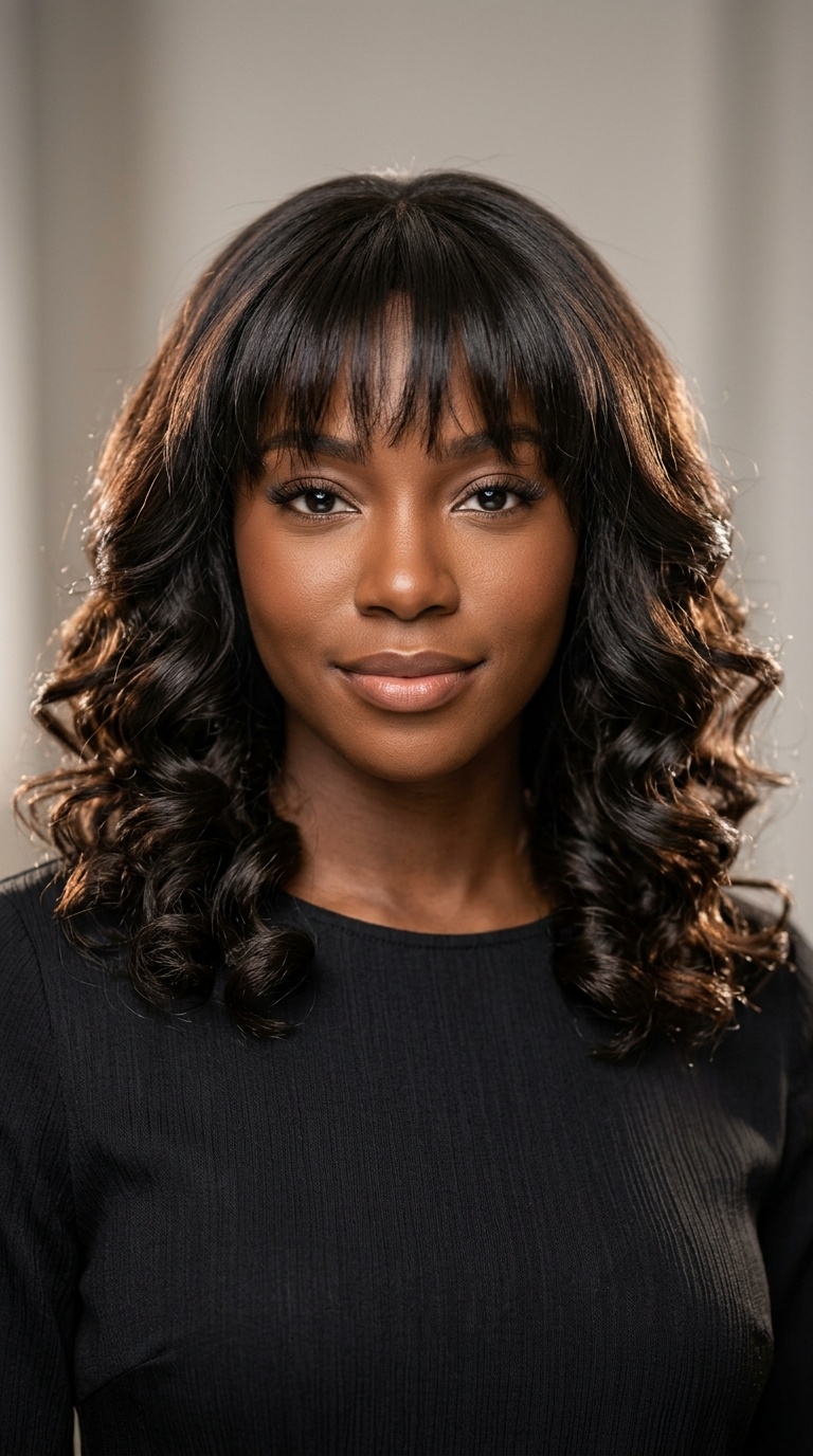 Wispy Bangs with Soft Curls