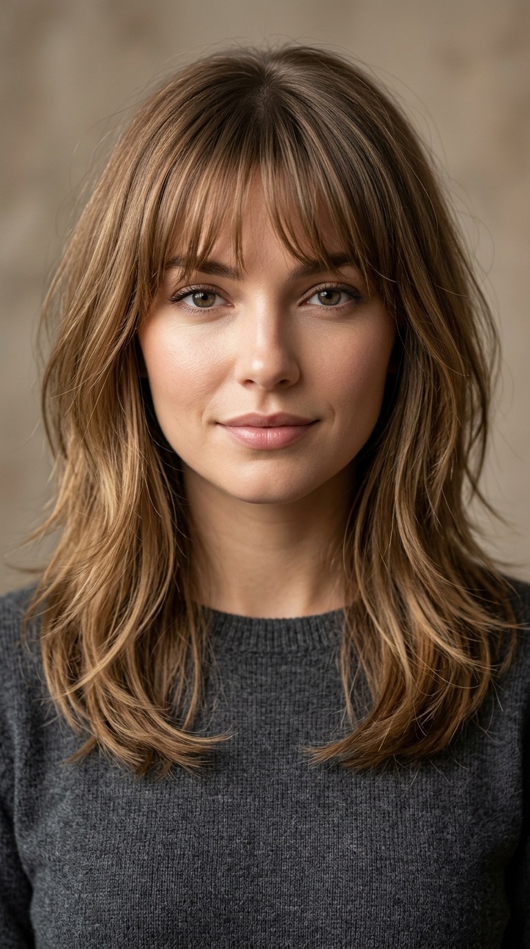 Wispy Bangs with Textured Ends