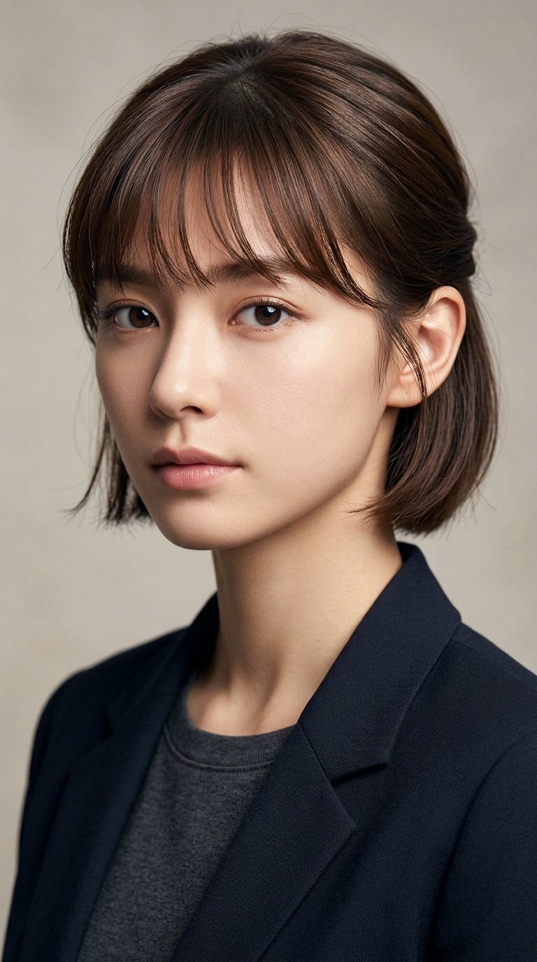 Wispy Bangs with Tucked Temples