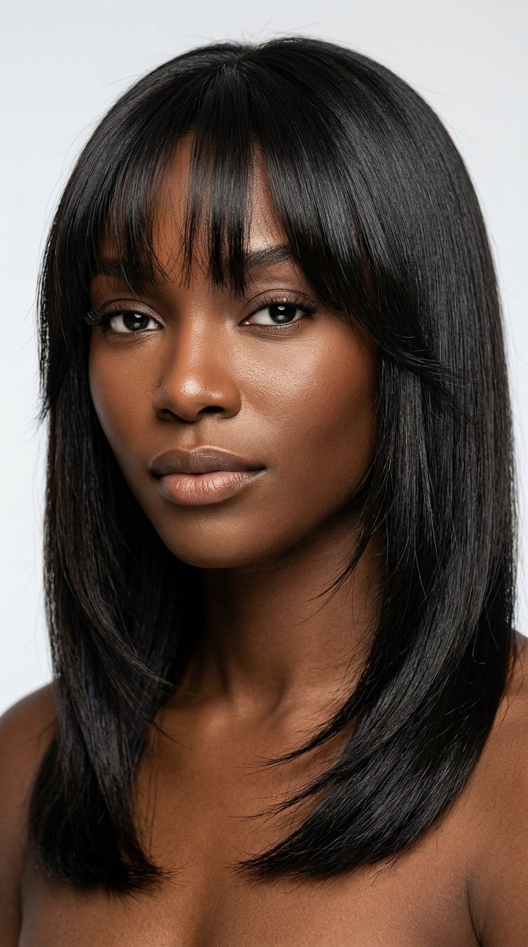 Wispy Curtain Bangs on Straight Hair