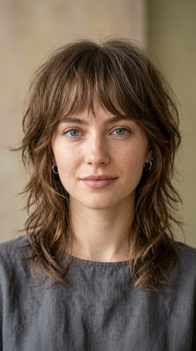 Wispy Fringe with a Textured Shag