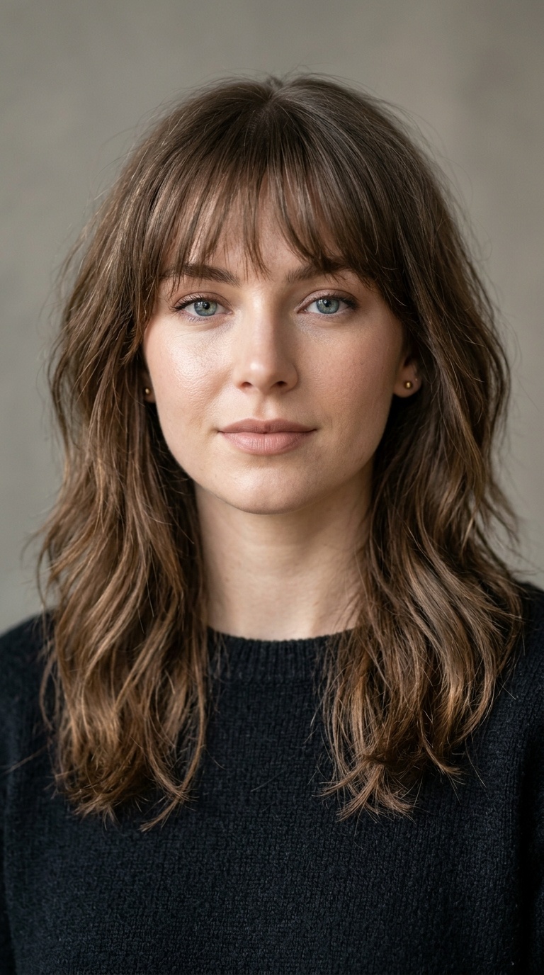 Wispy Fringe with Shoulder-Length Cut