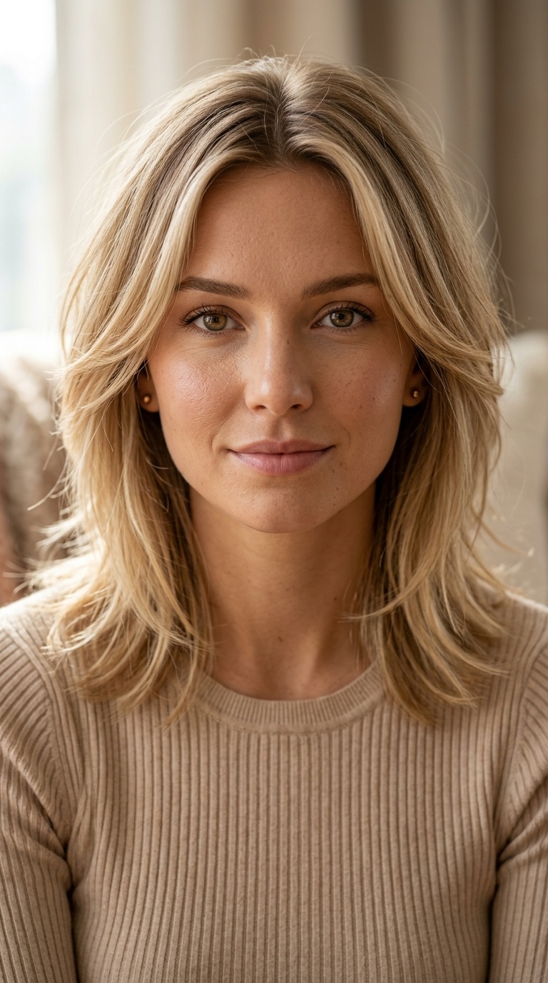 Wispy Lob with Face-Framing Layers