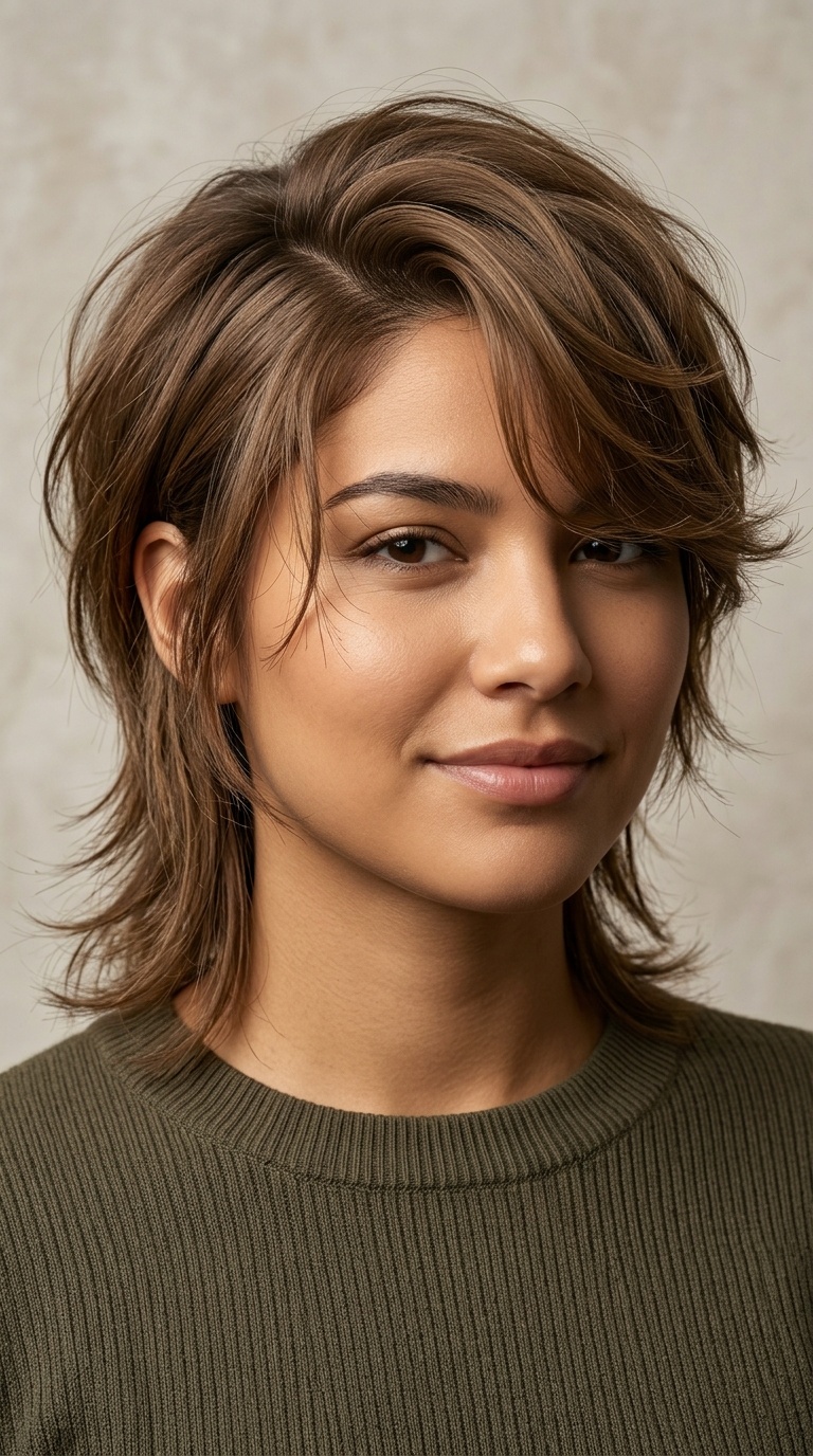 Wispy Side-Parted Mullet