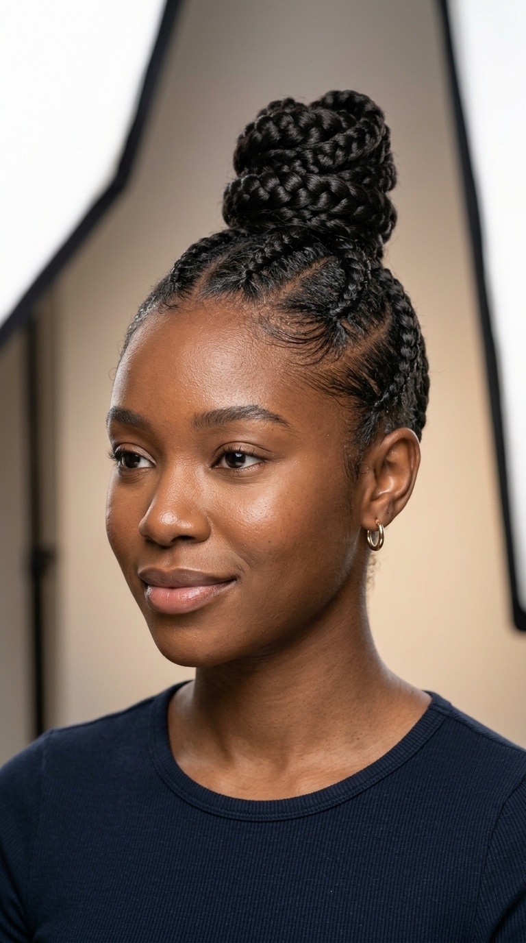 Wrap-Around Braided Top Knot Pony