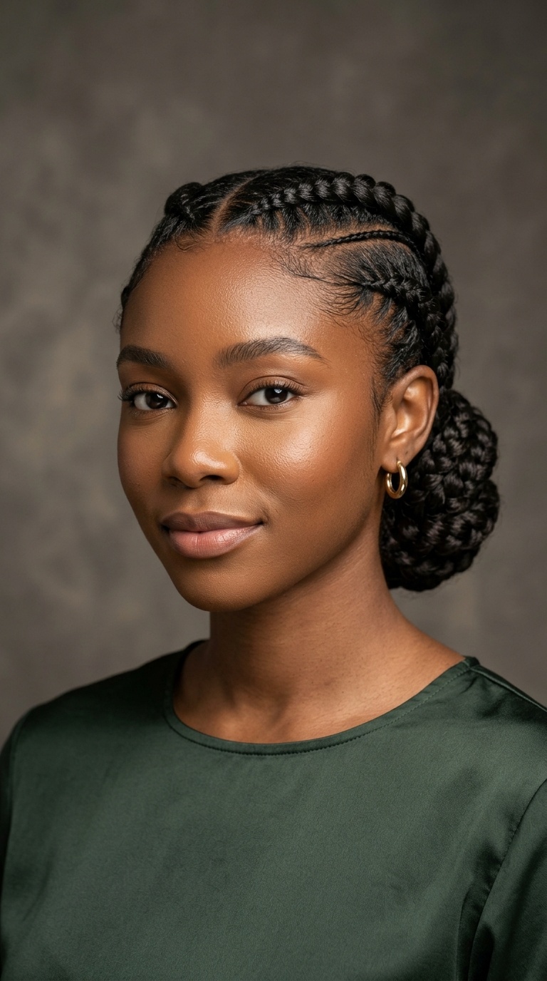 Wrap-Around Low Bun Braids
