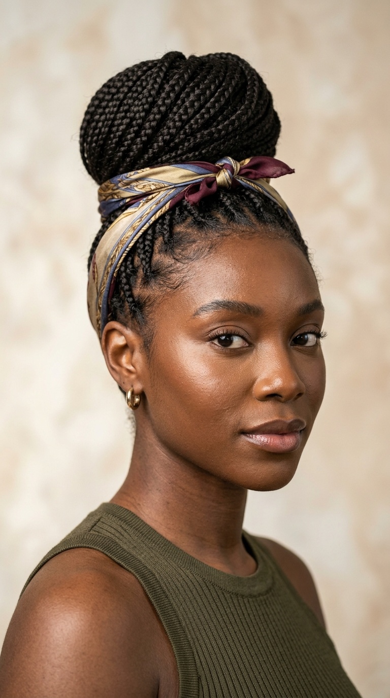 Wraparound Scarf High Bun