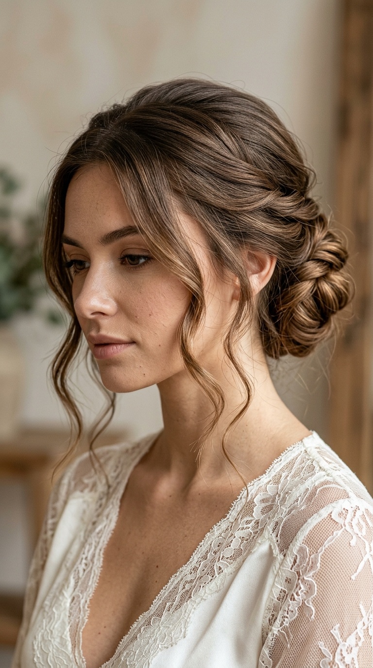 Wrapped Chignon with Tendrils