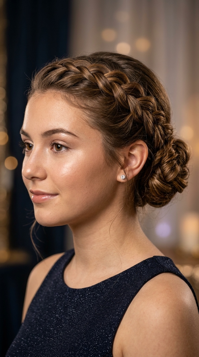 Wrapped Dutch Braid Updo