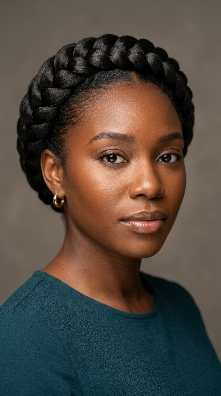 Wrapped Halo Crown Braid
