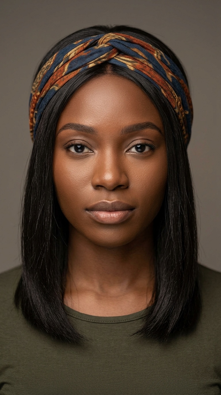 Wrapped Headband Look on Straight Hair