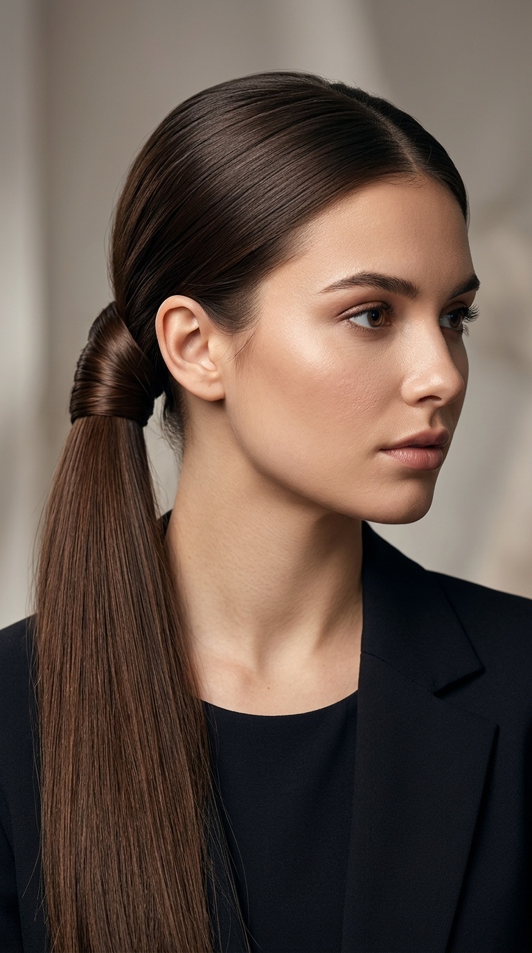 Wrapped Ponytail with Hidden Elastic