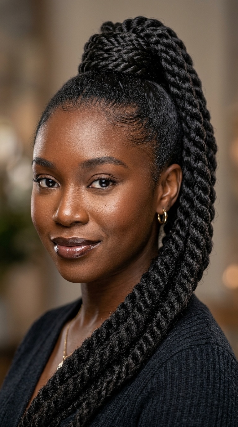 Wrapped Rope Twist Ponytail