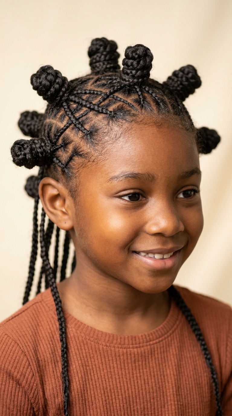 X-Patterned Bantu Knots with Braids