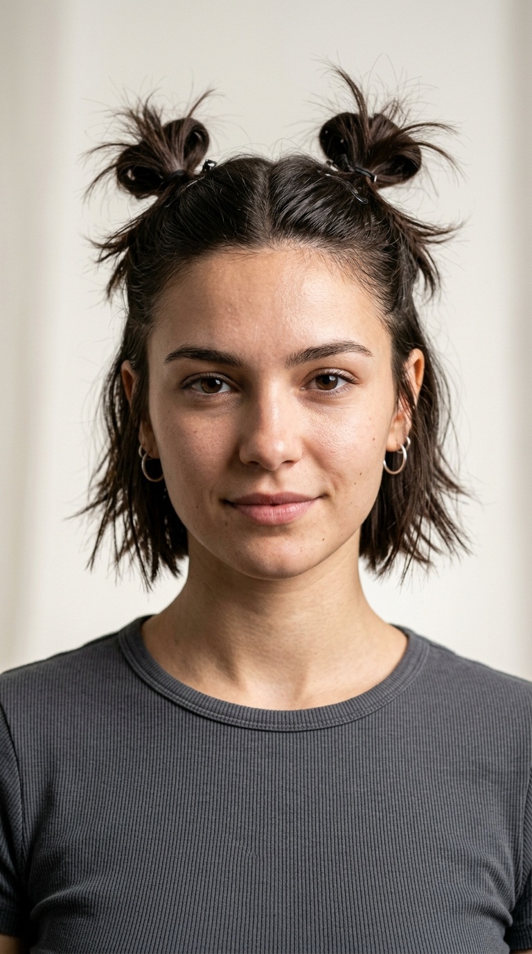 Y2K Spiky Space Bun Half-Up