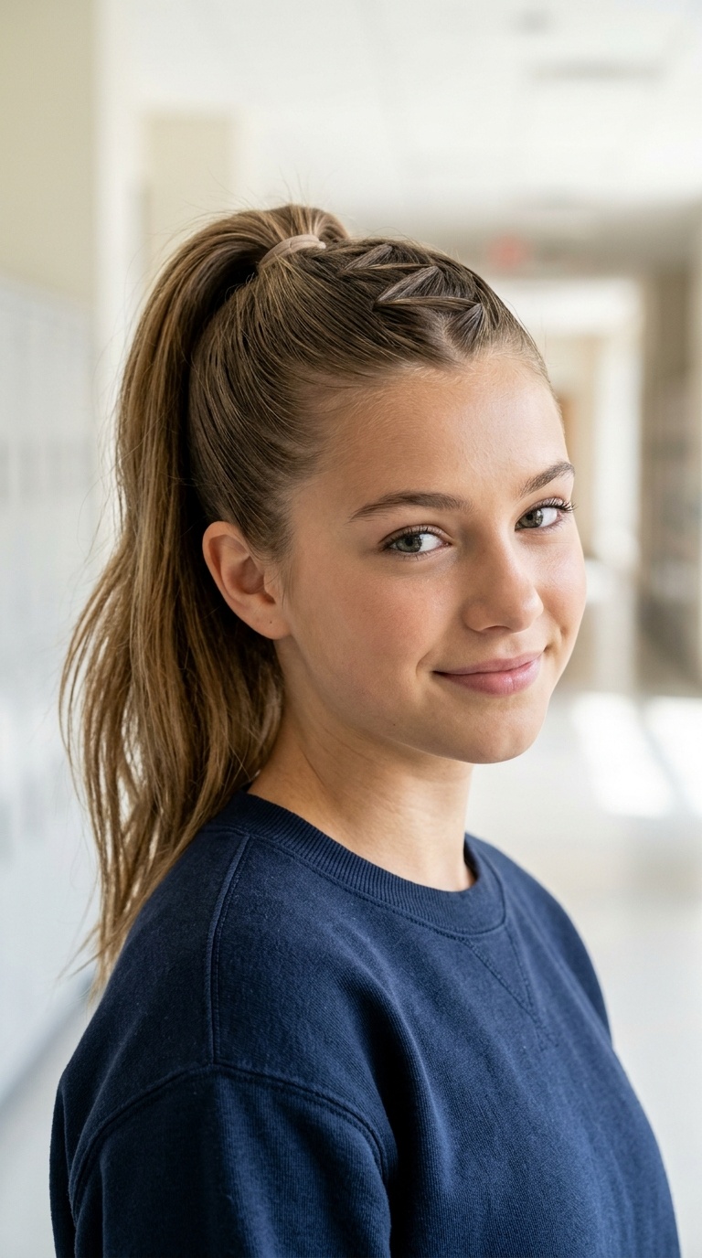 Zig-Zag Part Ponytail