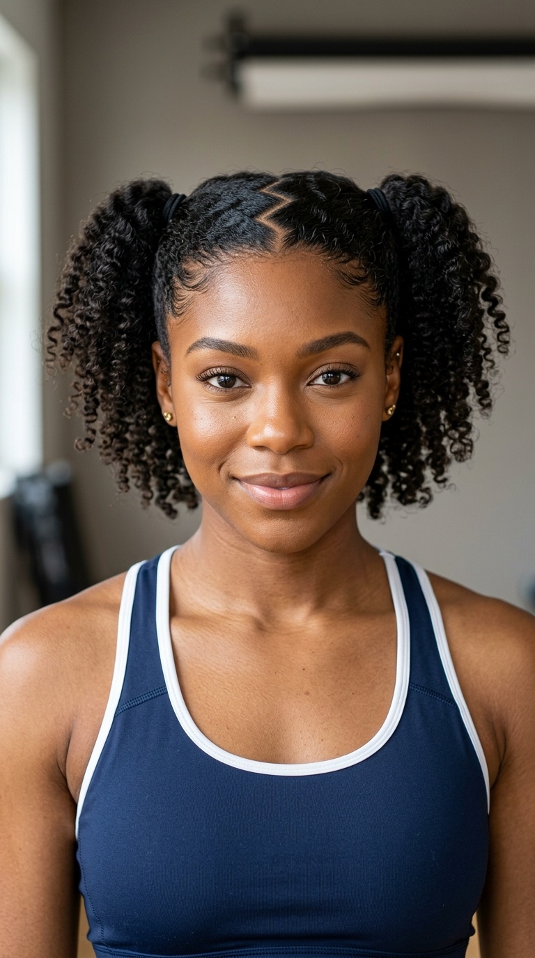 Zig-Zag Part Ponytails