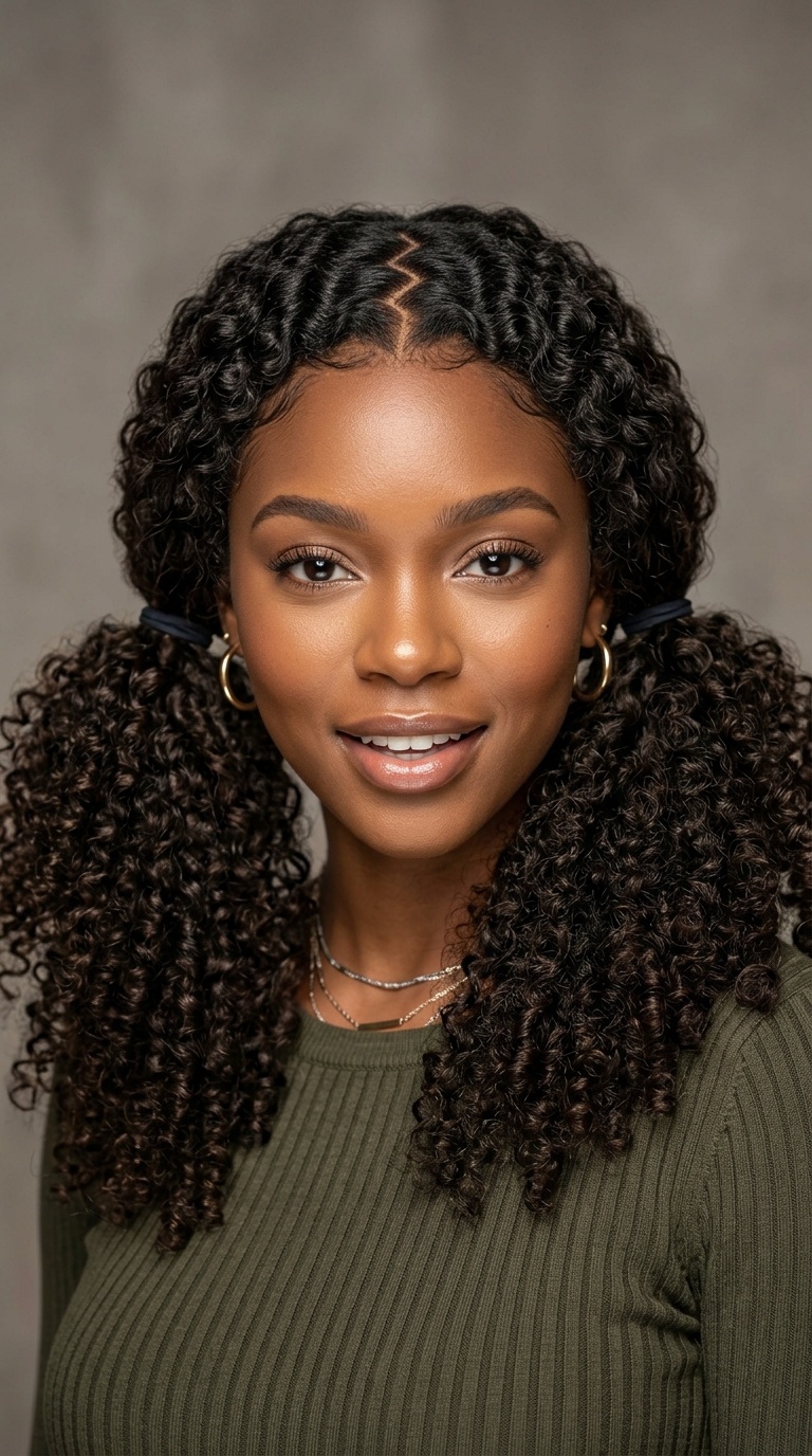 Zig-Zag Part with Pigtails
