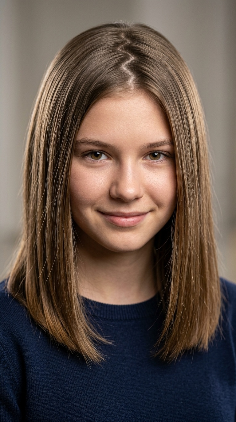 Zig-Zag Part with Straight Hair