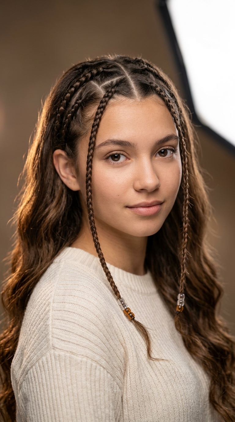 Zig-Zag Part with Symmetrical Braids