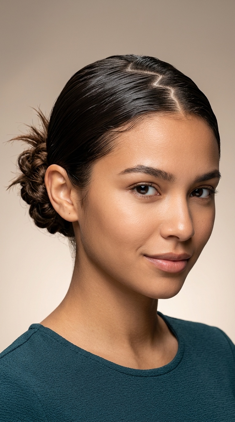 Zig-Zag Part with Textured Spiky Bun