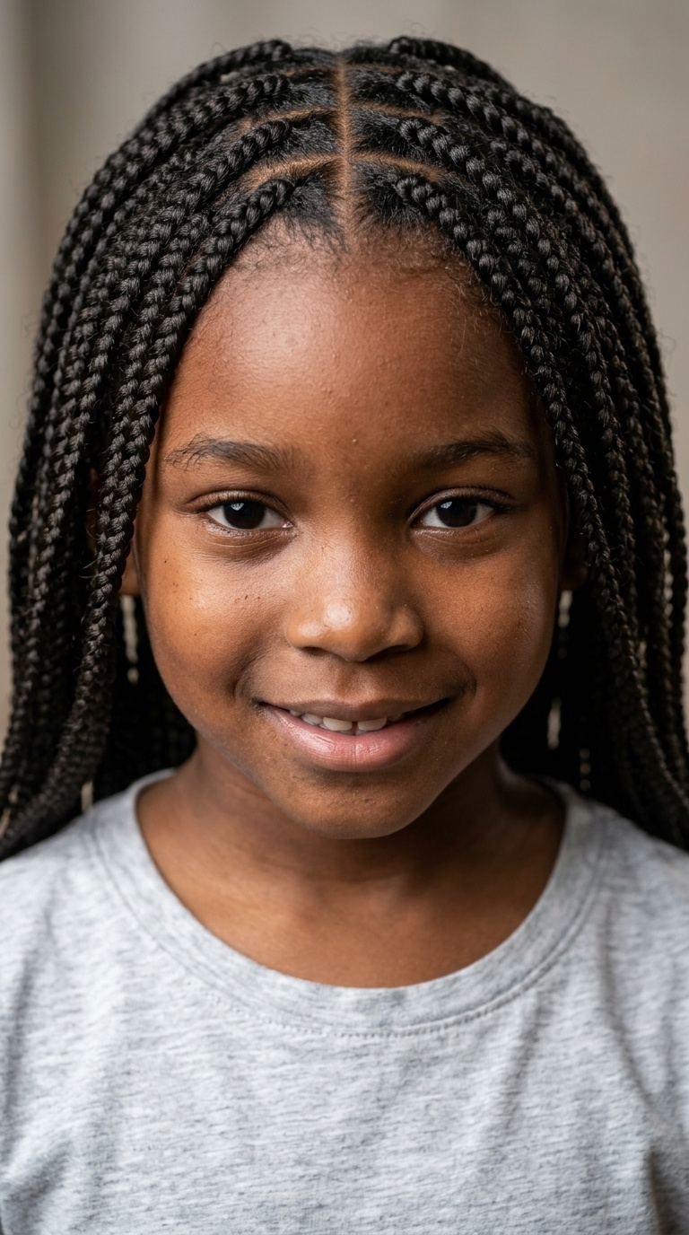 Zig-Zag Parted Box Braids