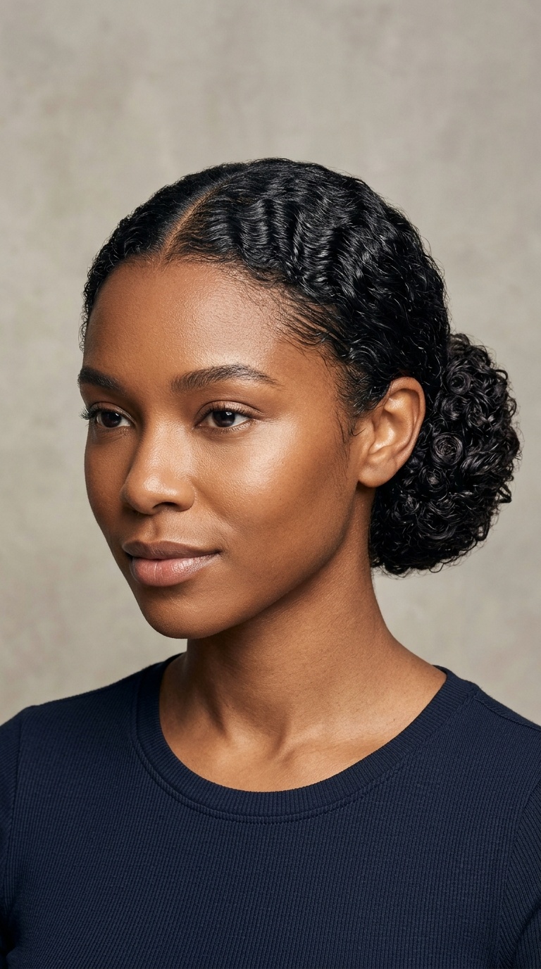 Zig-Zag Parted Bun