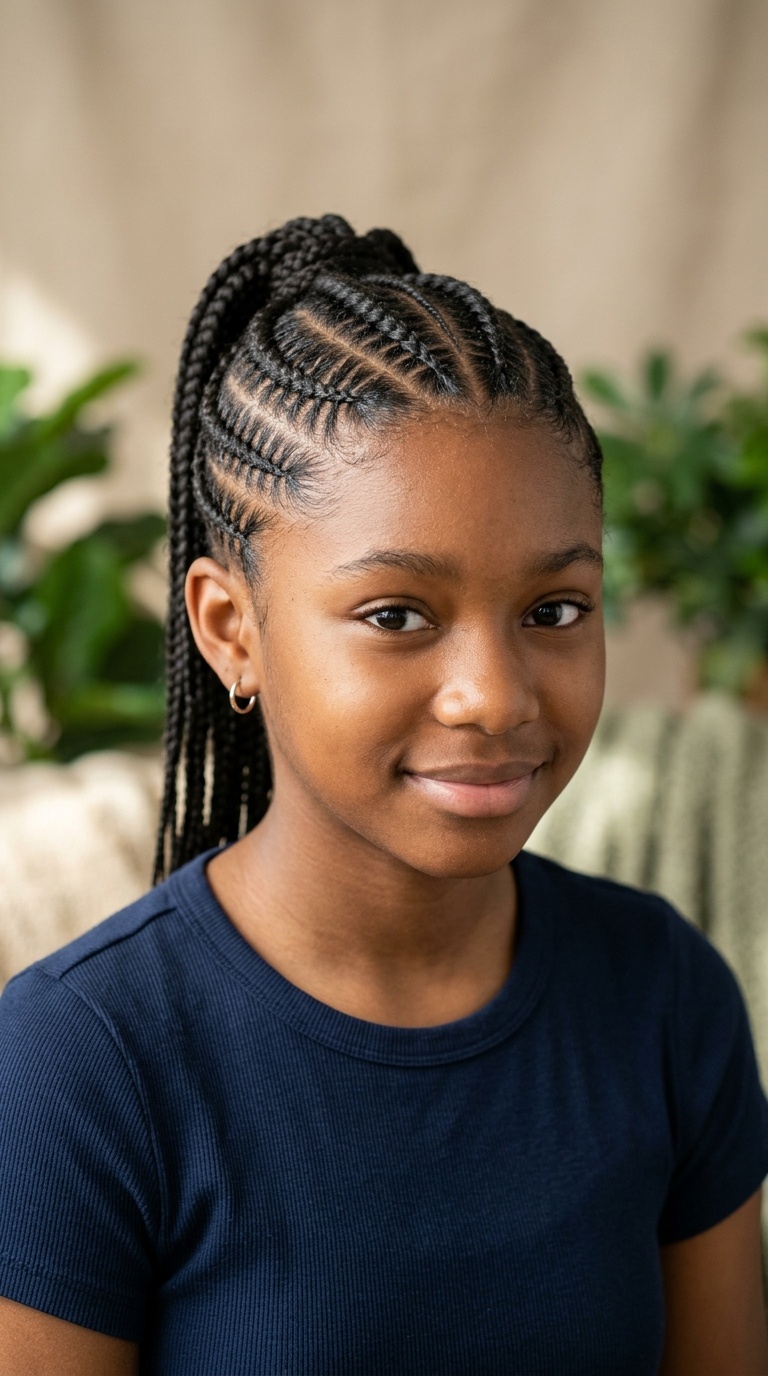 Zig-Zag Parted Cornrows