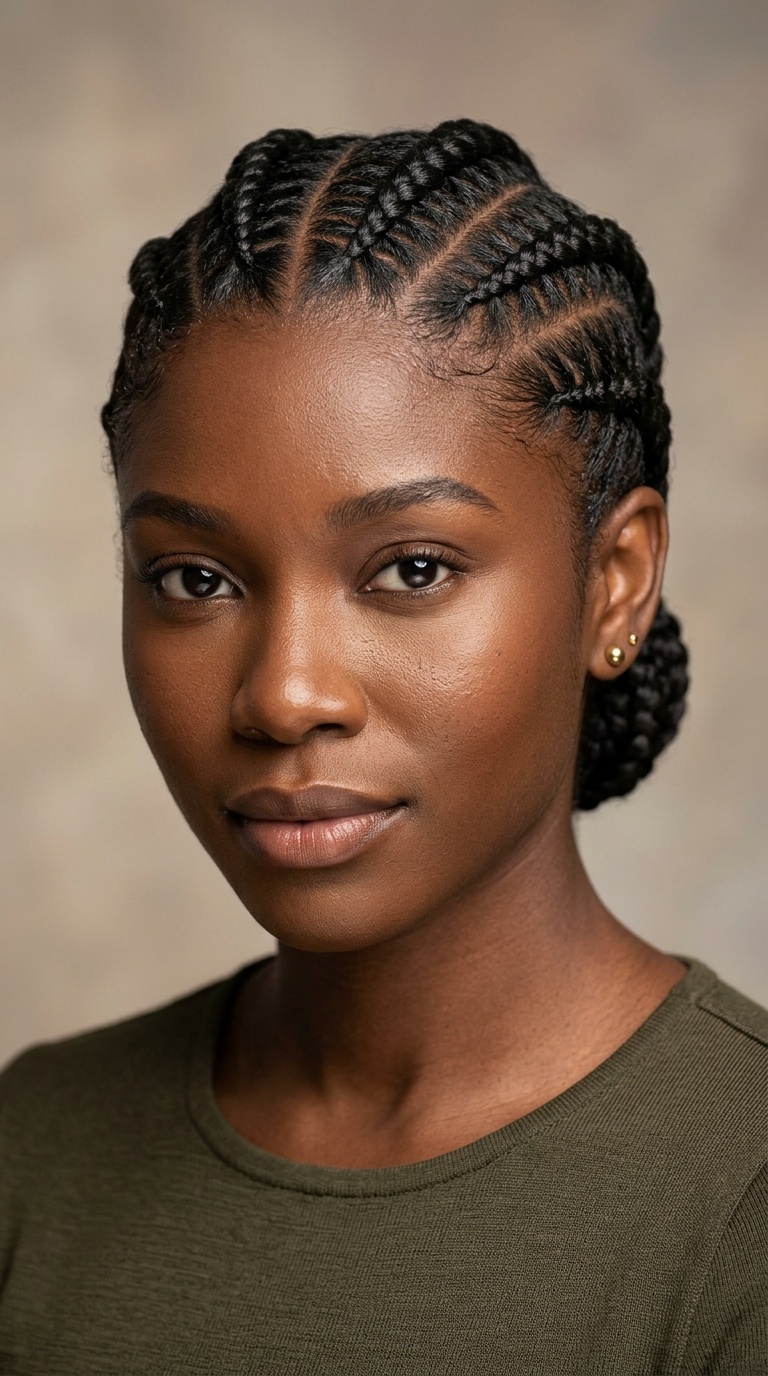 Zig-Zag Parted Cornrows