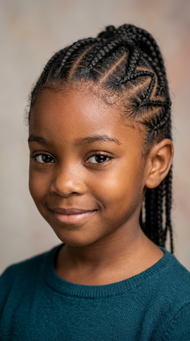 Zig-Zag Parted Cornrows