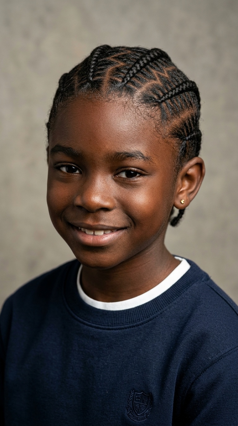 Zig-Zag Parted Cornrows