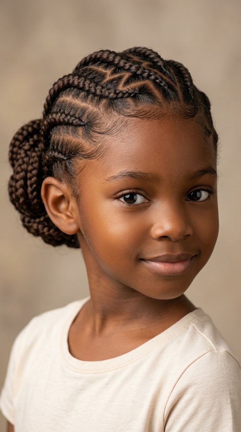 Zig-Zag Parted Ghana Braids