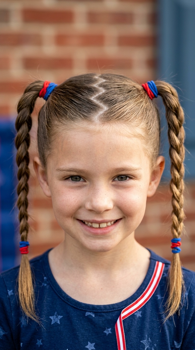 Zig-Zag Parted Pigtails
