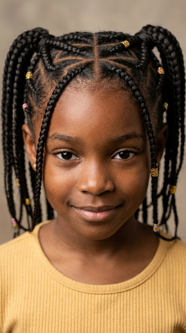 Zig-Zag Parted Pigtails