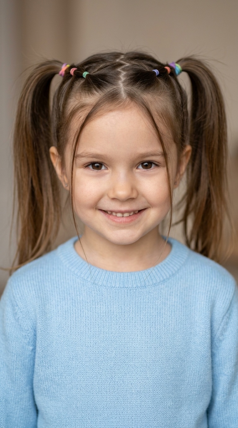 Zig-Zag Parted Pigtails