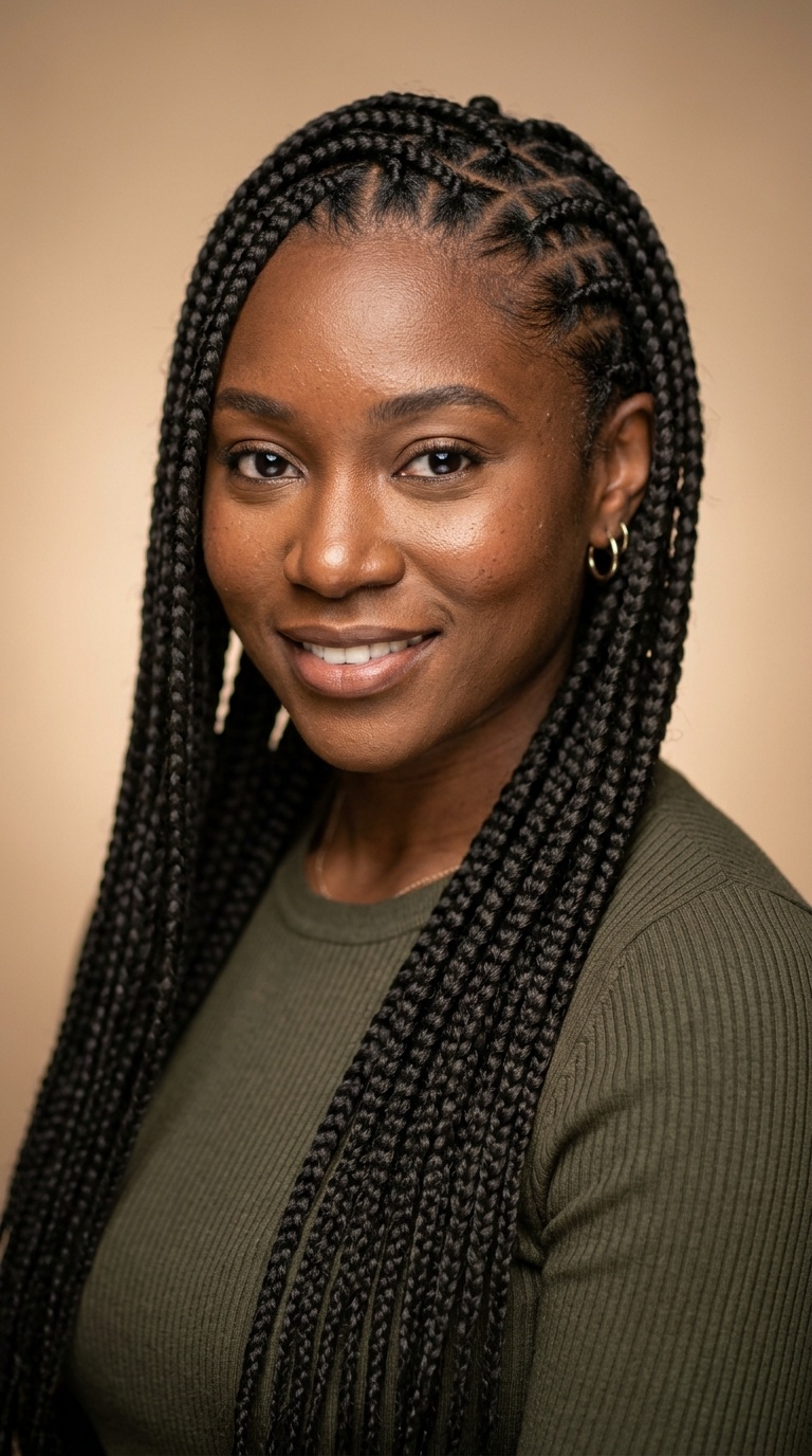 Zig-Zag Parting Braids