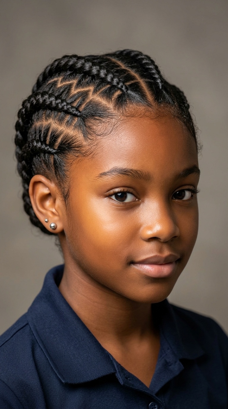 Zig-Zag Parting Cornrows